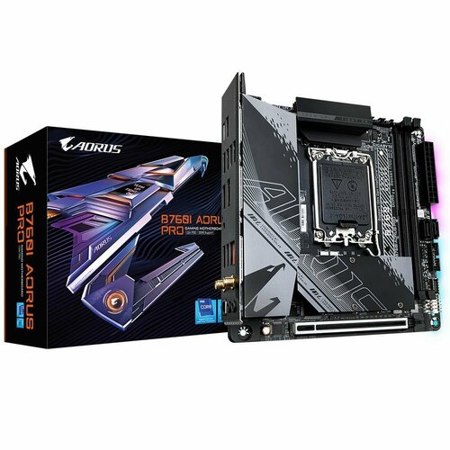 материнская плата gigabyte b760i aorus pro ddr4 rev 1 0 Материнская плата Gigabyte B760I AORUS PRO, Socket 1700, IntelB760, 2xDDR5-4800, Mini-ITX, RTL