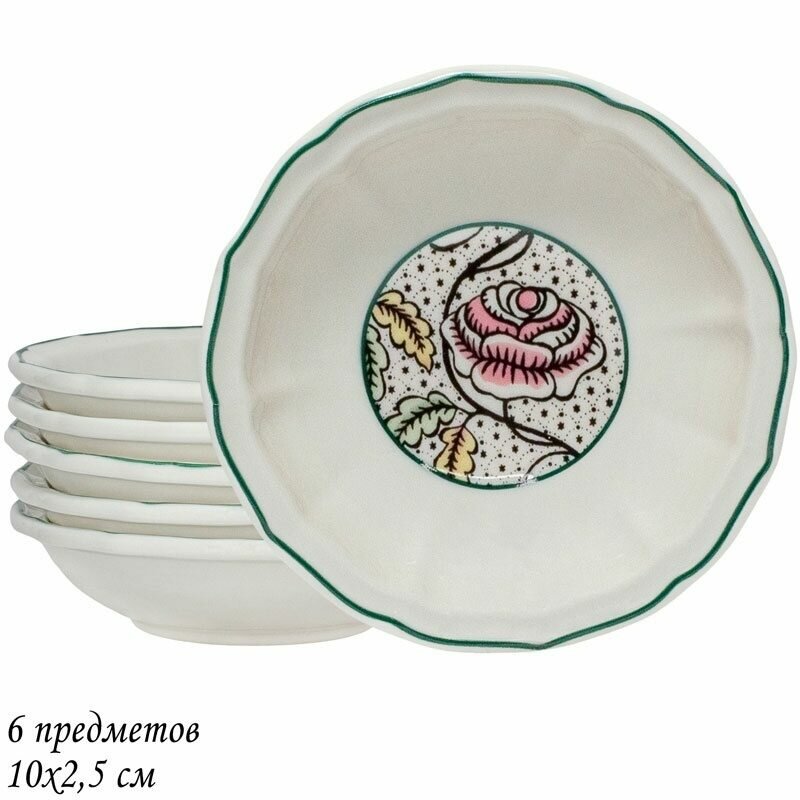 фото Набор блюдец 6шт фарфор, 10см Lenardi, Глория