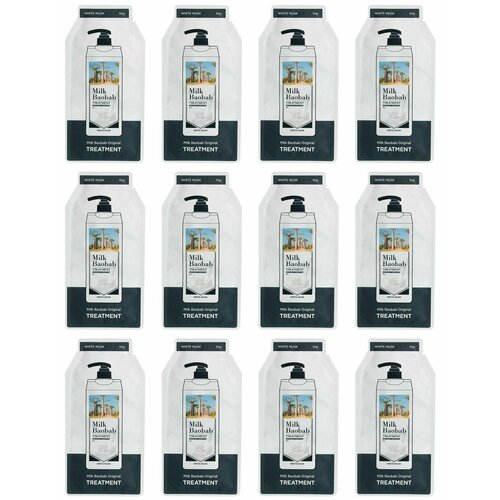 Milk Baobab Шампунь для волос Original shampoo white musk pouch, 10 мл, 12 шт