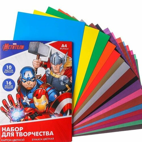 игровой набор мстители 4 шт 16 см Цветной односторонний картон и бумага, 10 и 16 листов, Мстители, 1 набор