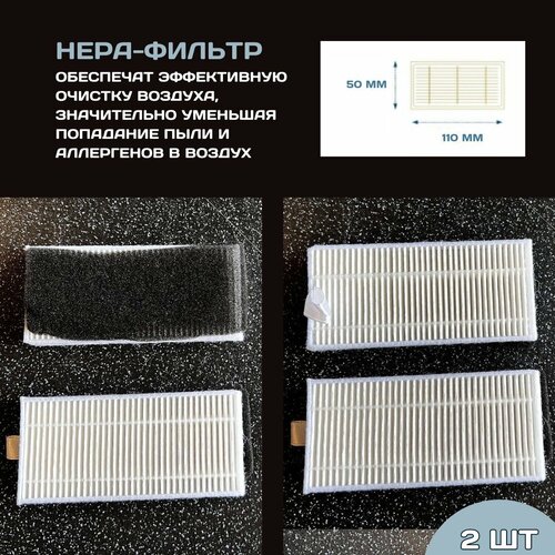 Набор 2шт - нера фильтр для робота-пылесоса Neatsvor, Mamibot, Haier, Tesvor, Kitfort hepa filter mop main brush for neatsvor x500 x520 x600 pro tesvor x500 t8 s6 ikhos create netbot s15 vacuum cleaner parts spare