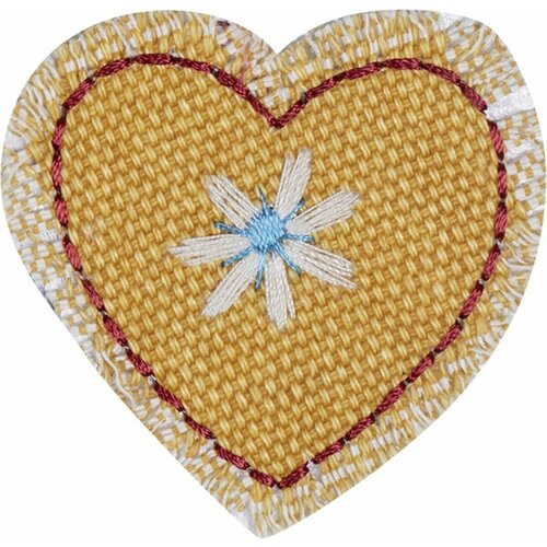 Термонаклейка HKM Textil - Сердце, желтая, 5 х 4.8 см, 1 шт