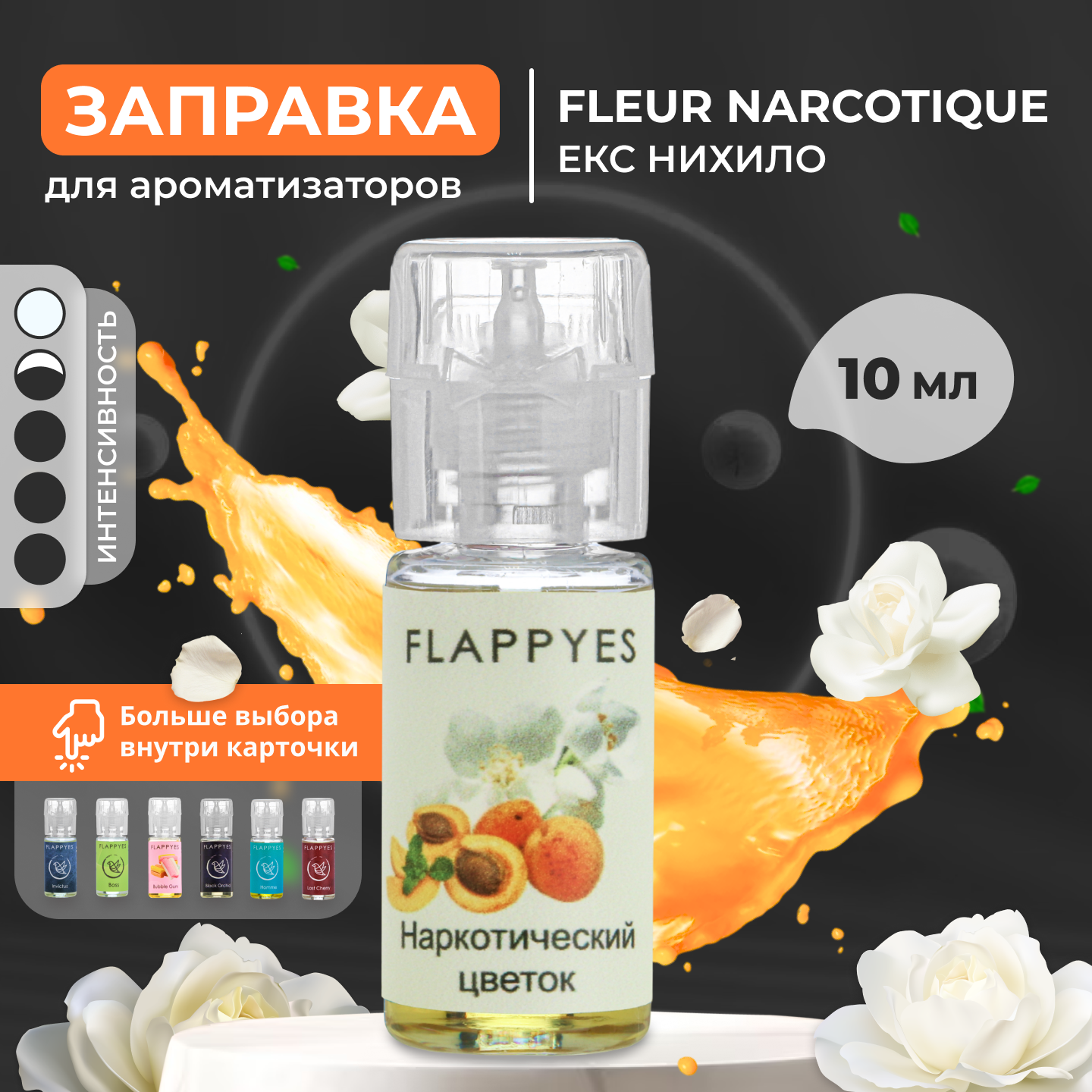 Аромамасло для заправки ароматизаторов авто и дома "Flappyes - "EX NIHILO Fleur Narcotique" / Заправка для войлочного / Автопарфюма