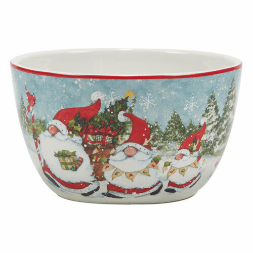 Салатник порционный Certified Int. Рождественские гномы Веселая затея 13 см, керамика
