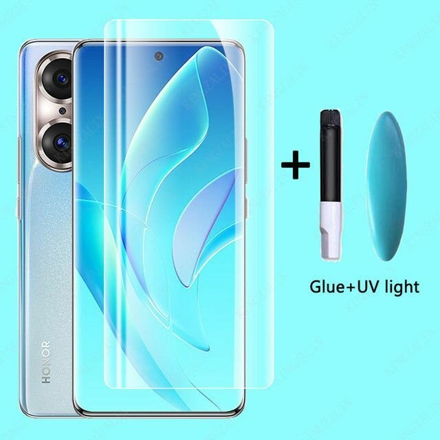 Защитное стекло 3D (UV Glue) для Huawei Honor 70 / 60 / X9a (клей + УФ лампа) хуваей хонор 70