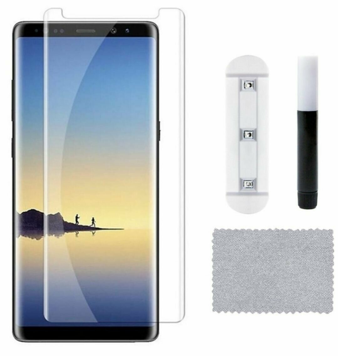 Защитное стекло 3D для Samsung Galaxy Note 8/9 (клей + УФ лампа) самсунг галакси нот 8/9