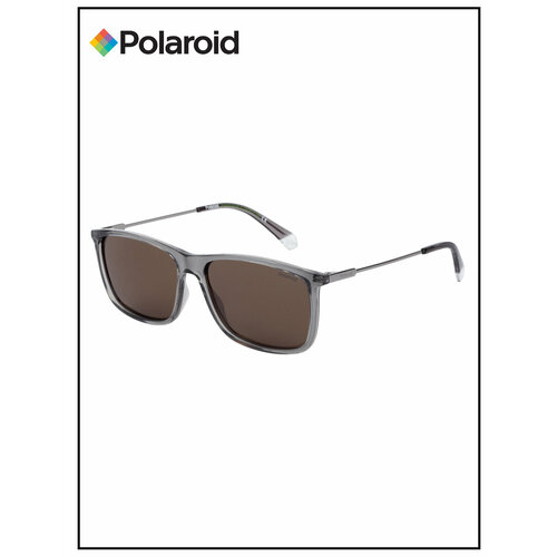 фото Солнцезащитные очки polaroid, прямоугольные, оправа: пластик, с защитой от уф, поляризационные, для мужчин, бесцветный