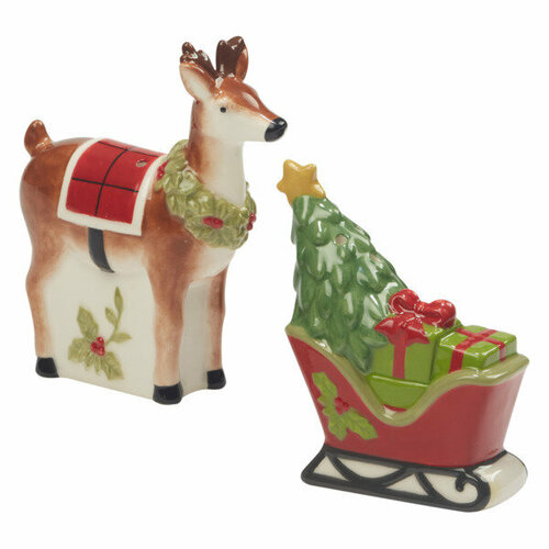 Набор для соли и перца 3D Certified Int Счастливое Рождество керамика 2750₽