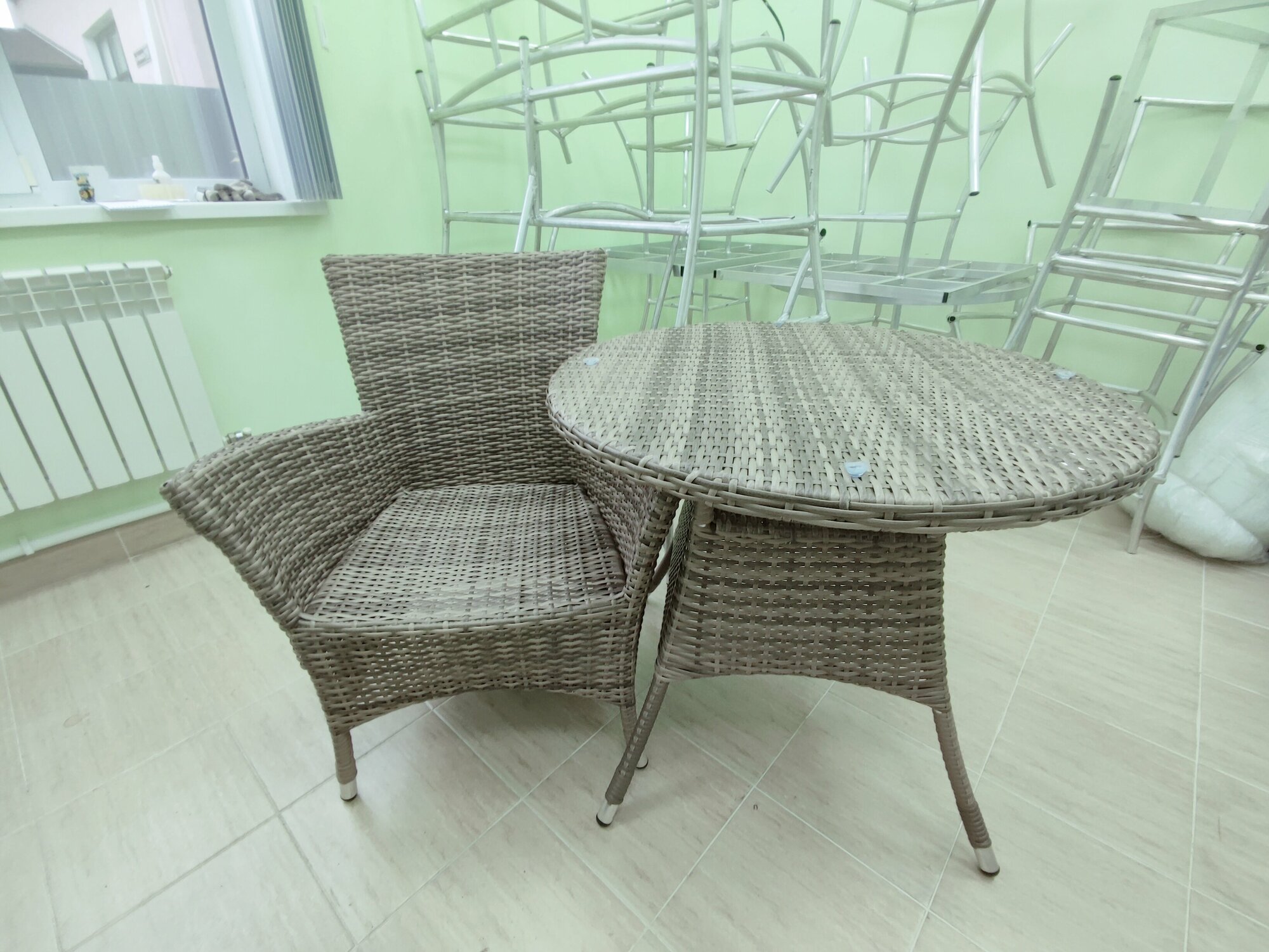 Плетеное алюминиевое кресло для дома и дачи "Кипр" - фотография № 4