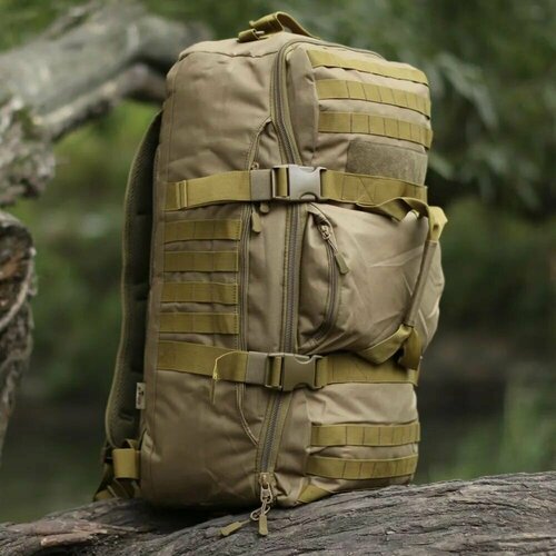фото Тактический рюкзак военная сумка 60 литров песочный шторм