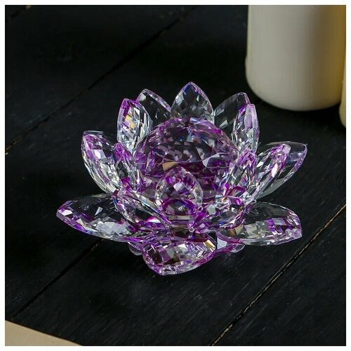 Хрустальный Лотос (фиолетовый) 12 см