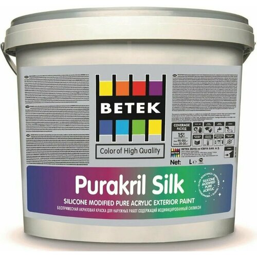 BETEK PURAKRIL SILK RG1 15LT белая - многофункциональная универсальная краска экстракласса