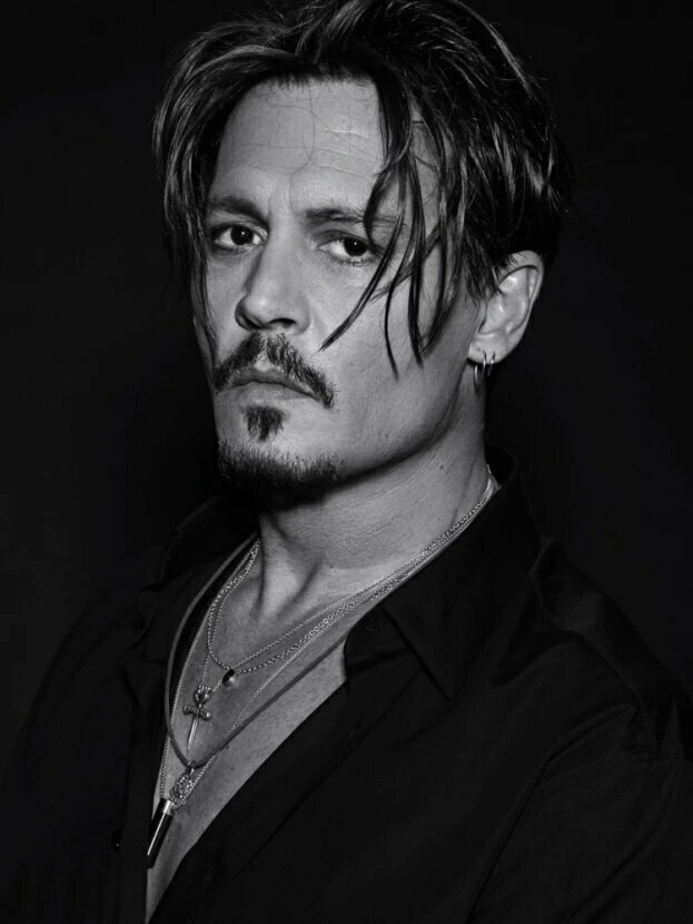 Плакат постер на бумаге Johnny Depp/Джонни Депп/черно-белый. Размер 30 х 42 см