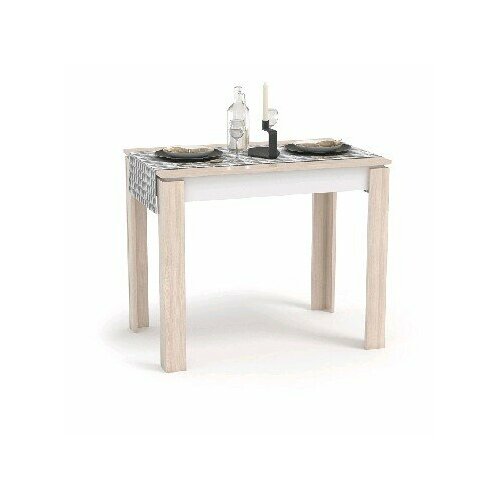 Обеденный стол Мебель-Комплекс Оптима шимо светлый/белый