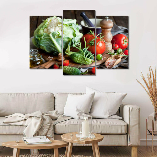 Модульная картина/Модульная картина на холсте/Модульная картина в подарок/свежие овощи-fresh vegetables 120х80