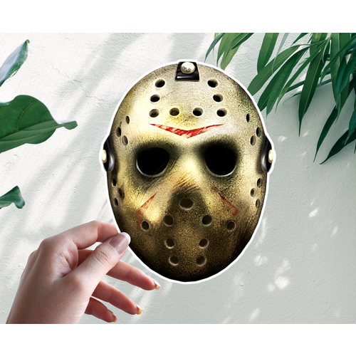 Наклейка Стикер Jason Mask Маска Джейсона Пятница 13 20 см 350₽