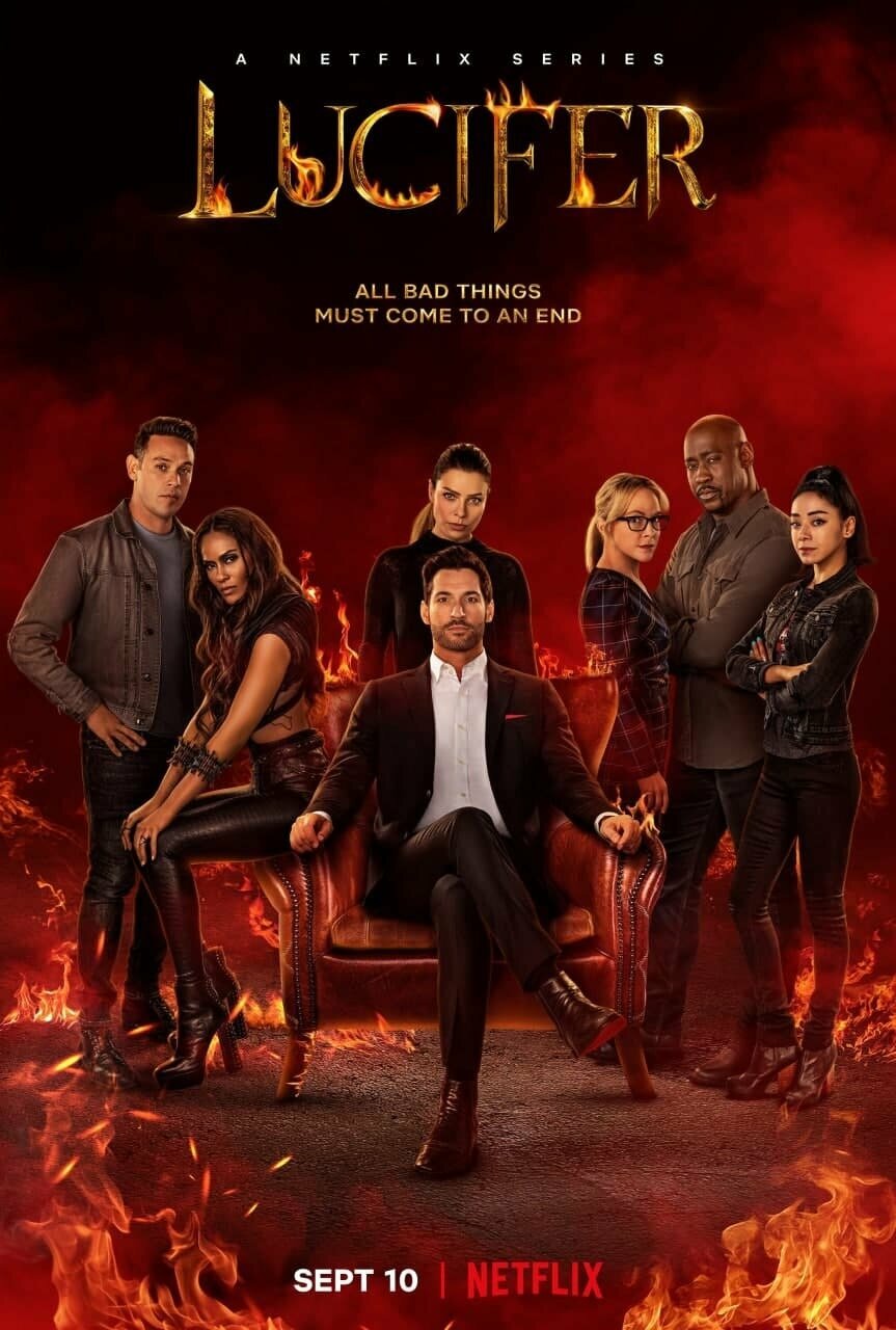 Плакат постер на бумаге Люцифер (Lucifer с 2016г). Размер 21 х 30 см