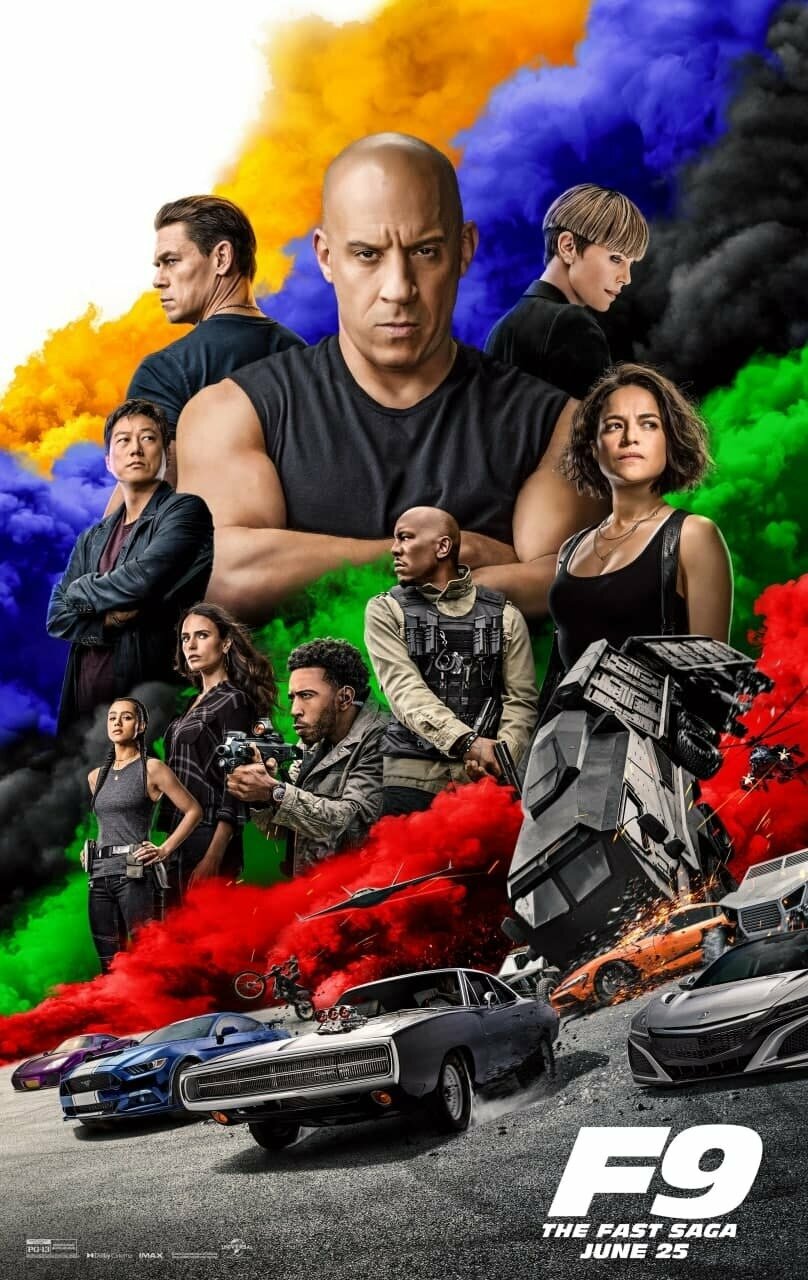 Плакат, постер на бумаге Форсаж 9 (Fast Furious 9, 2021г). Размер 21 х 30 см