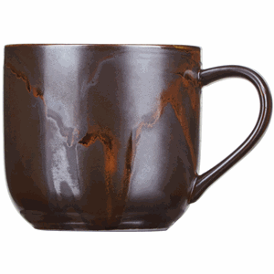 Чашка чайная «Мак»; фарфор;350мл; D=9, H=8см; медный, Kunstwerk, QGY - ZA0136-4-d