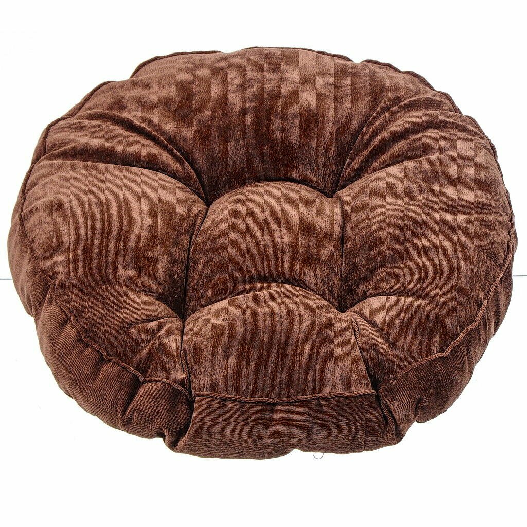 фото Сиденье мягкое 100% полиэстер, 50х50 см, коричневое, Круглое, T2020-2579