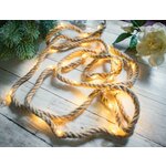 Светящаяся верёвочка роппи, 30 тёплых белых мини LED-огней, D-1 см, 3+0.3 м, батарейки, Koopman International - изображение
