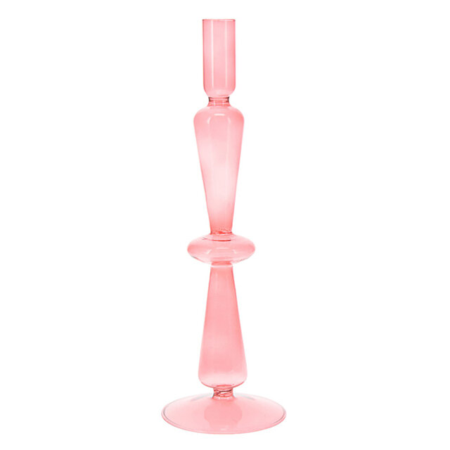 Koopman Стеклянный подсвечник Del Vetro - Belluno 22*8 см розовый AAE204230