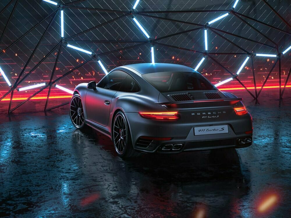 Плакат постер на бумаге Porsche 911 Turbo S Порш 911. Размер 21 х 30 см