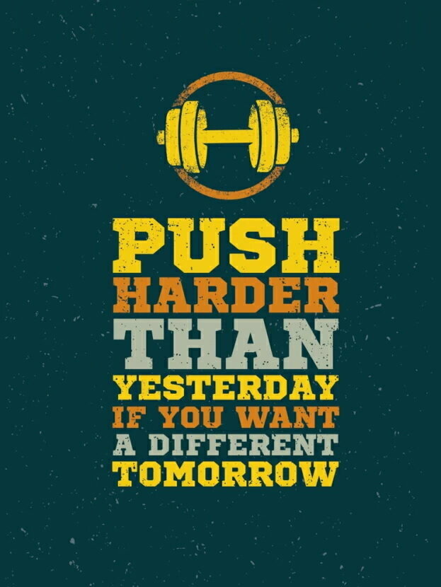 Плакат, постер на бумаге Motivation/Push Harder Than Yesterday/искусство/арт/абстракция/творчество. Размер 21 на 30 см