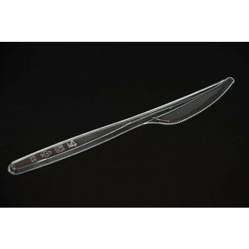 Нож столовый 180мм, прозрачный, 3,6г, PP, кристалл элит (100 шт.)