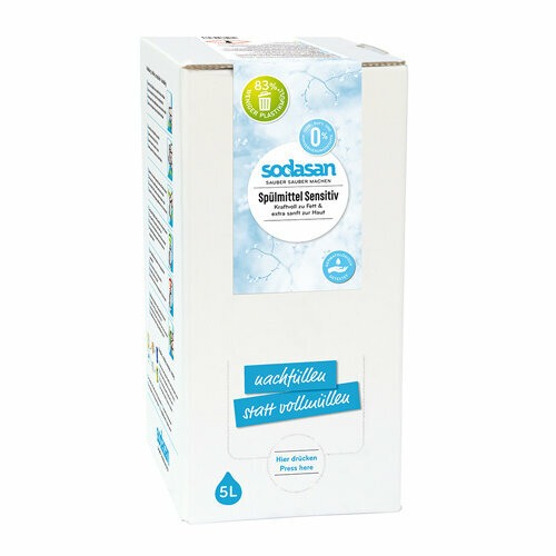Жидкое средство-концентрат для мытья посуды, для чувствительной кожи Sodasan 5000 мл