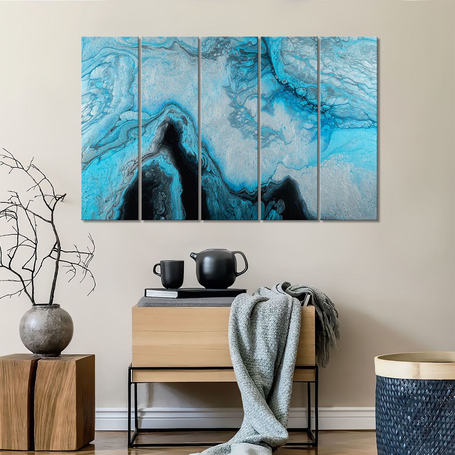 Модульная картина/Модульная картина на холсте/Модульная картина в подарок/насыщенный голубой мрамор- rich blue marble 150х100