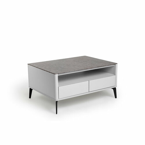 Журнальный стол цвет корпуса светло-серый soft touch, цвет топа коричневый песок, (Габариты: 950 x 700 x 490 mm)