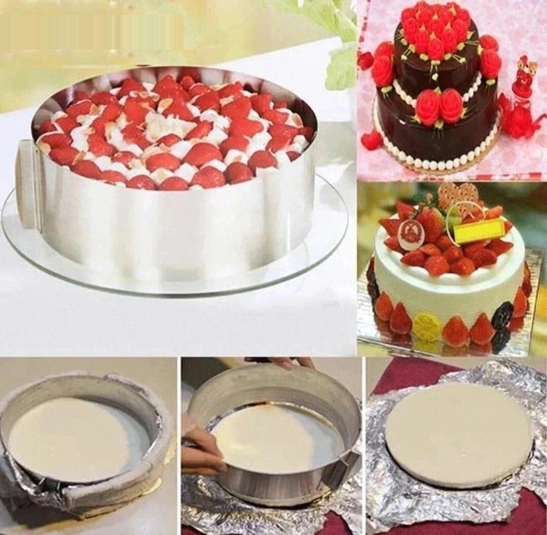 Раздвижное кольцо для торта (форма для выпечки) Cake Ring. Высота 10 см