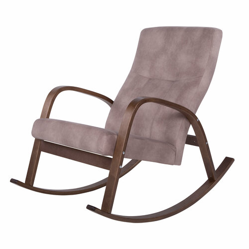 Кресло -качалка Ирса мебельная ткань арт. GT3400-МТ001 1 уп (каркас орех, сиденье крем-брюле)