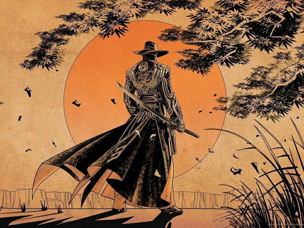 Плакат постер на бумаге Samurai/Самурай/винтажный/ретро. Размер 21 на 30 см