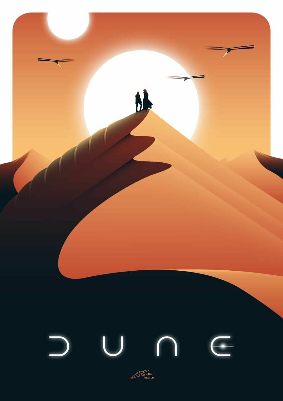 Плакат, постер на бумаге Дюна (Dune, 2021г). Размер 21 на 30 см