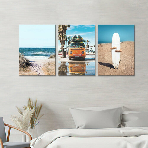 Картина интерьерная-пляж (3 модуля-общий размер 70х150)