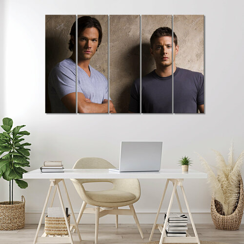Модульная картина/Модульная картина на холсте в подарок/Sam and Dean Winchester Supernatural/СэМи Дин Винчестеры Сверхъестественное 150х100