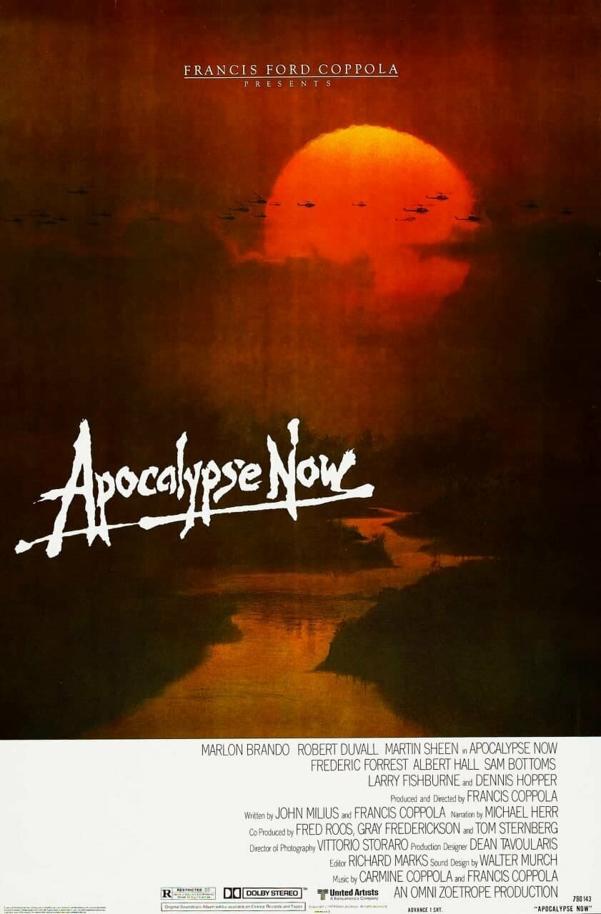 Плакат, постер на бумаге Апокалипсис сегодня (Apocalypse Now, 1979г). Размер 21 х 30 см