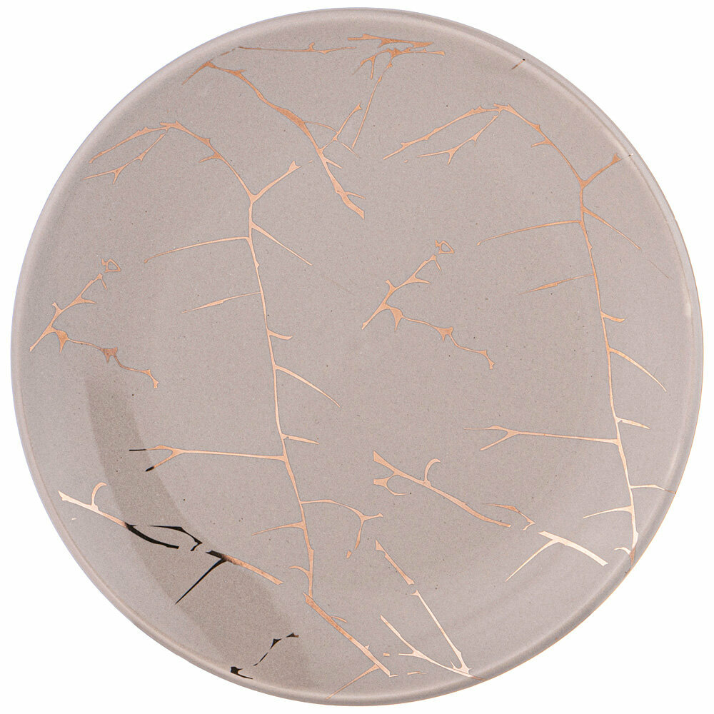 Тарелка закусочная коллекция золотой мрамор диаметр 20 см 19,5*19,5*2,2см KSG-155-728