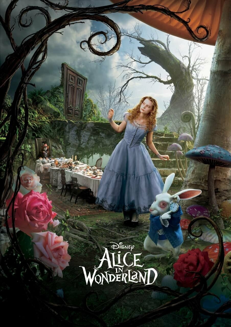 Плакат, постер на бумаге Алиса в Стране чудес (Alice in Wonderland, 2010г ). Размер 21 х 30 см