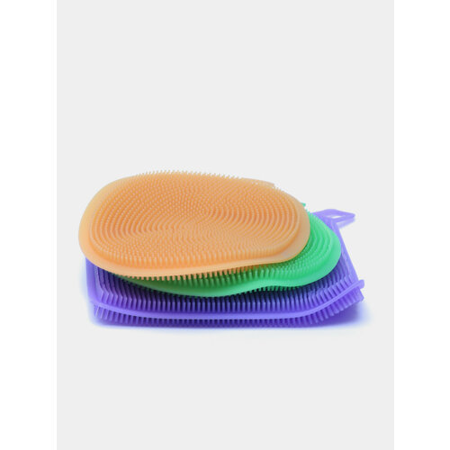 Губка-щетка силиконовая для мытья посуды 3 губки-щетки в упаковке 1199₽