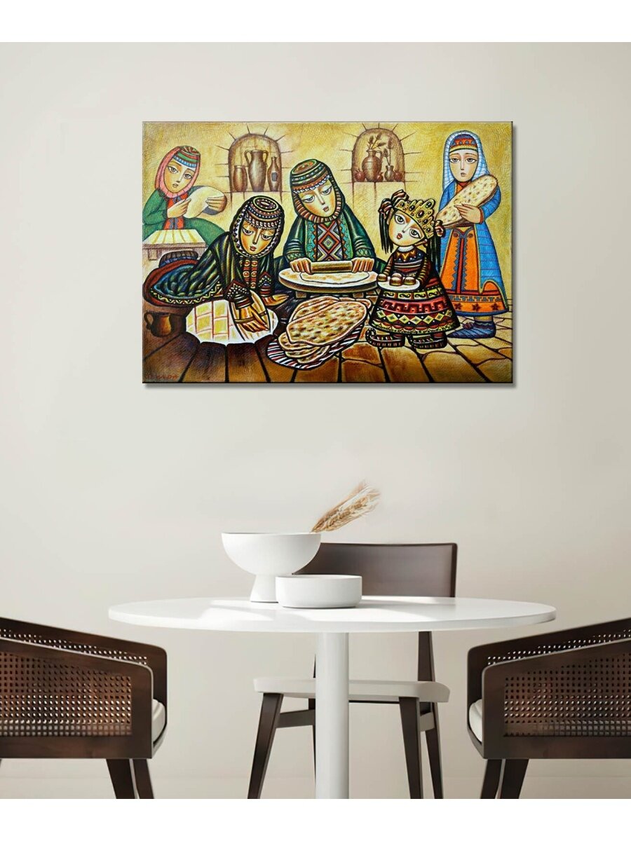 Картина на холсте с подрамником грузинская кухня рисунок 20х30
