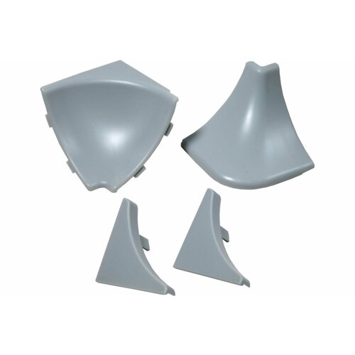 GRACE Фурнитура к плинтусу для столешниц ПВХ 28х28мм Серый вогнутый комплект УТ000051505