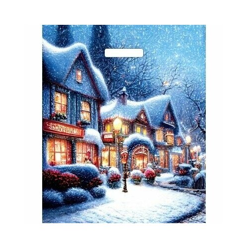 Пакет ПЭ с вырубной ручкой 38х453 60 Артпласт глянец НГ Рождественская ночь Россия 145₽