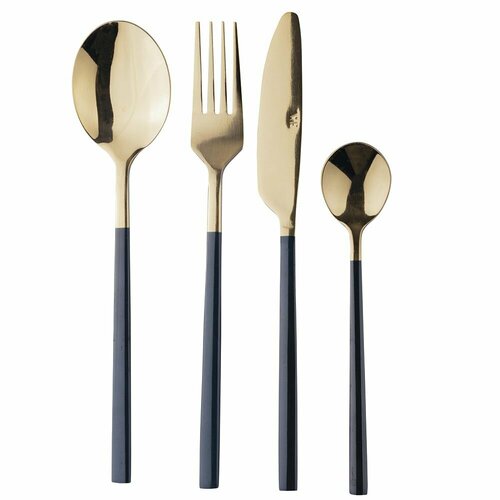 Набор из 24-х столовых приборов Villa D'Este STYLO GOLD/BLACK, VD5913426
