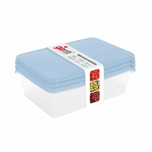 Набор контейнеров для заморозки Sugar&Spice 1,35 л голубой 3 шт