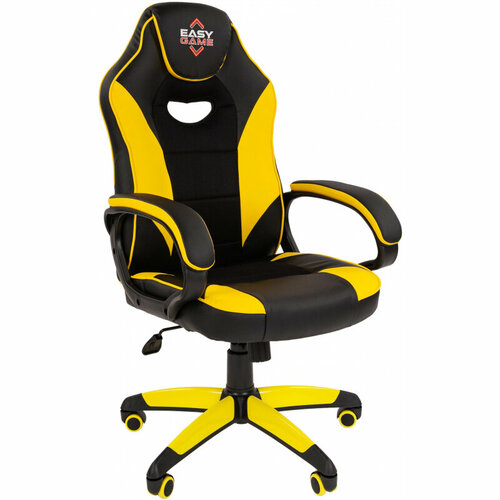 Кресло игровое Easy Chair 690 TPU желтое/черное (экокожа/ткань, пластик)
