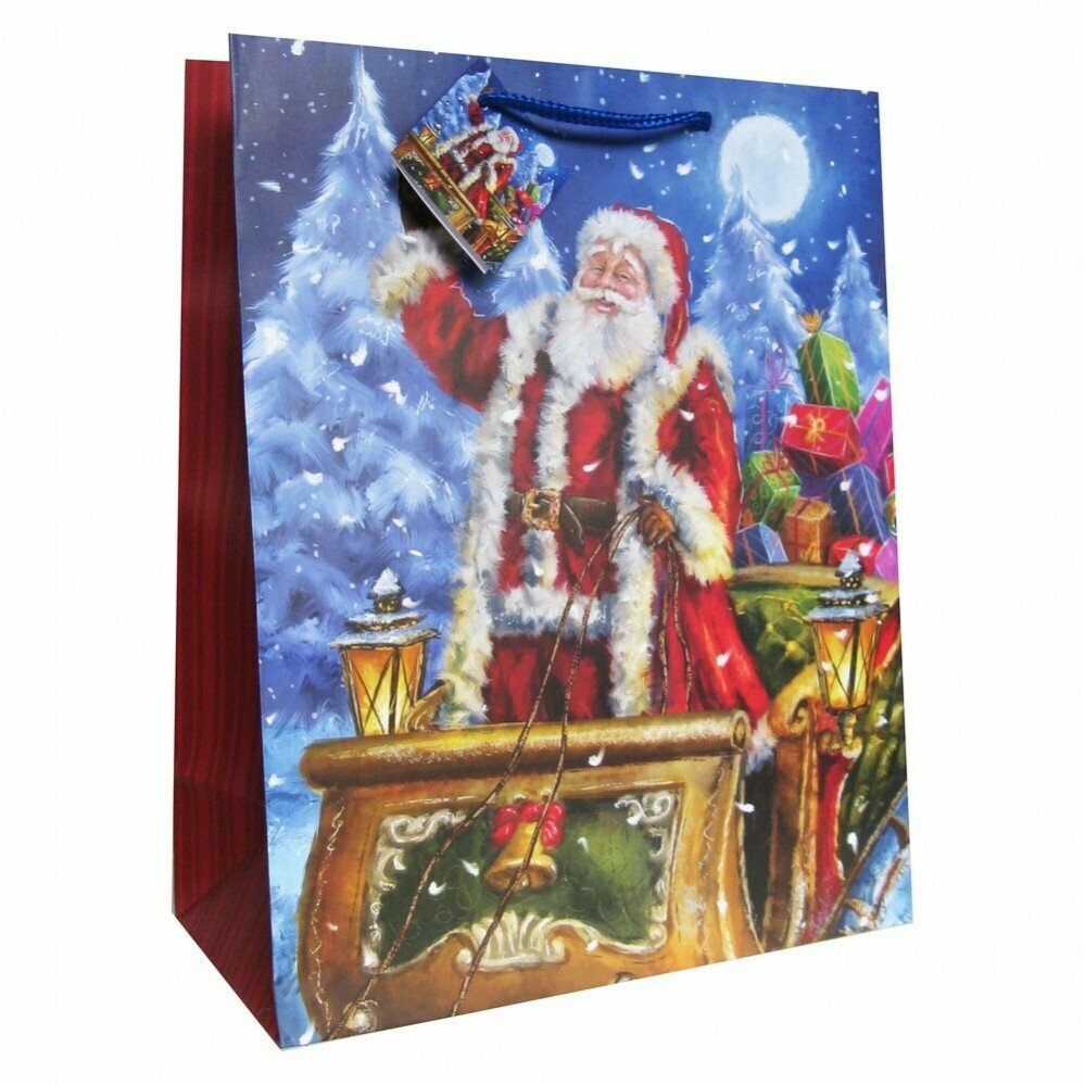 Eureka Пакет подарочный 33x45.5x10 см Новый год Санта в санях арт. EUX/140404