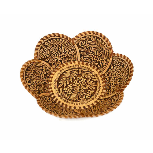 Тарелка из бересты 6 лепестков Рябина 500₽